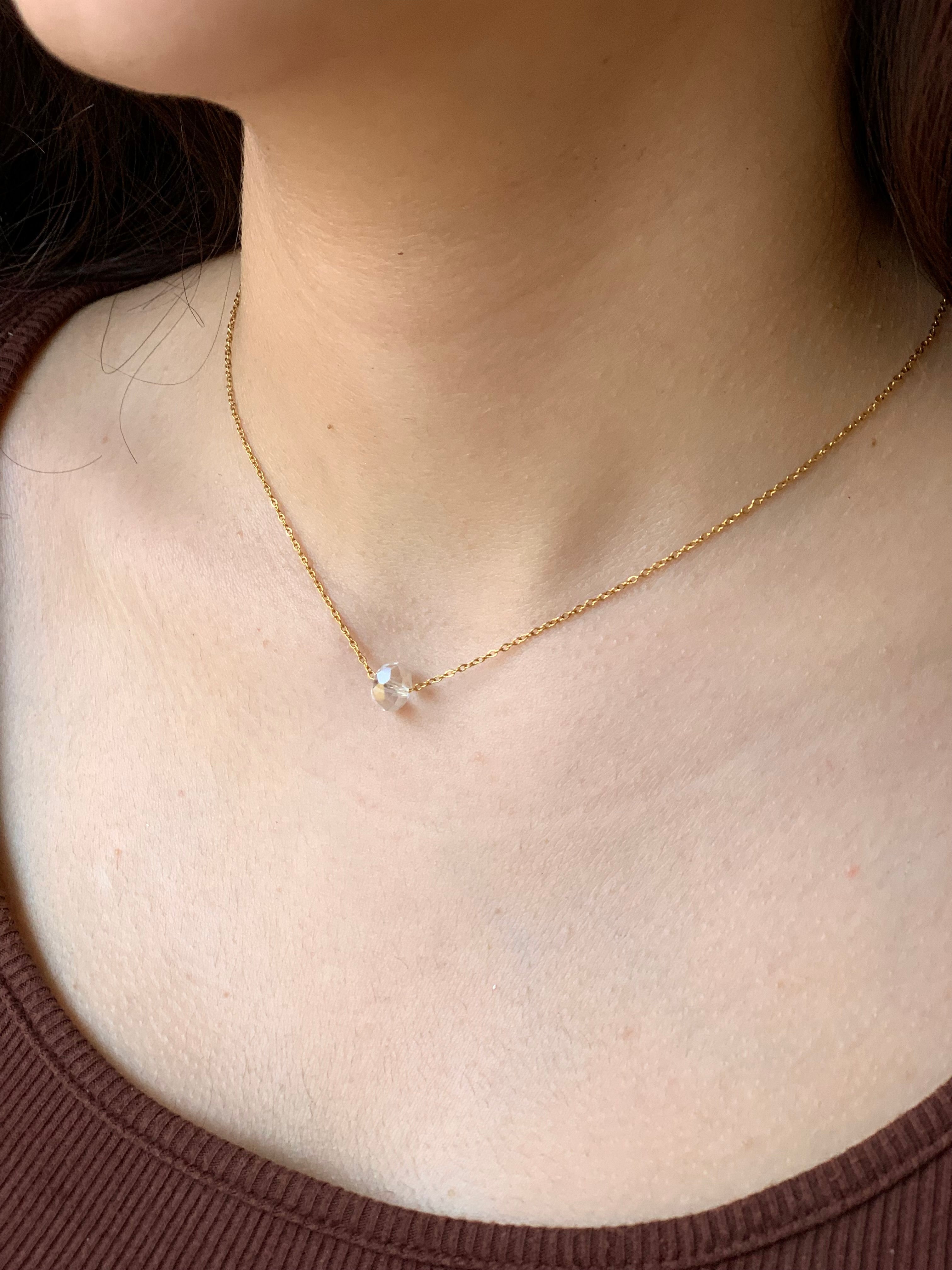 Crystal gold necklace