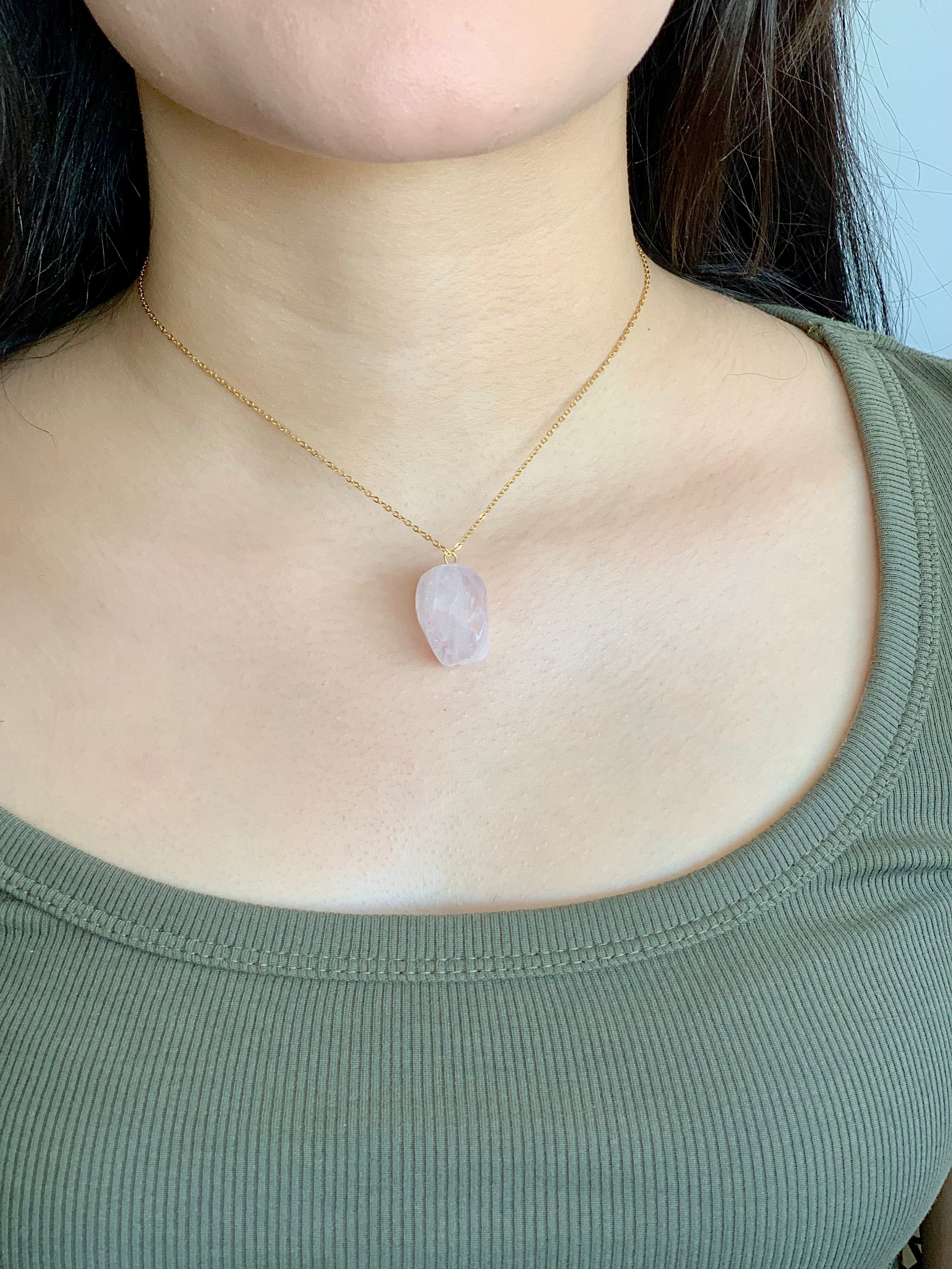 Rose Quartz gemstone necklace